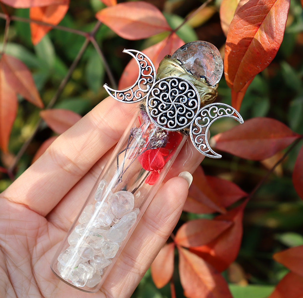 Bouteille de cristal énergétique de sorcière en gravier de cristal naturel Olivenorma