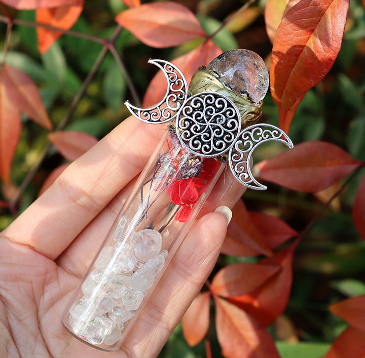 Bouteille de cristal énergétique de sorcière en gravier de cristal naturel Olivenorma