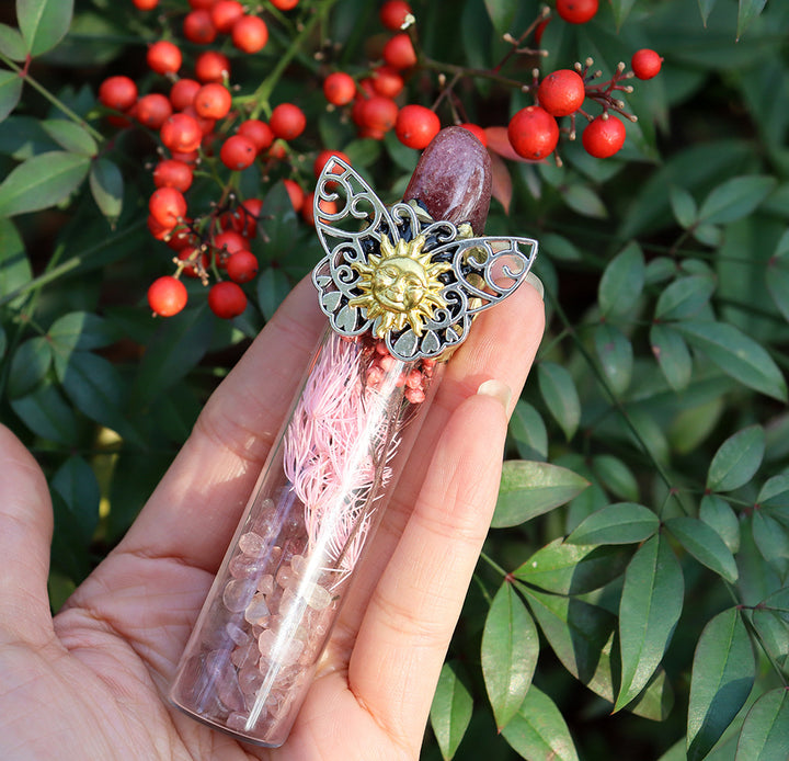 Bouteille de cristal énergétique de sorcière en gravier de cristal naturel Olivenorma
