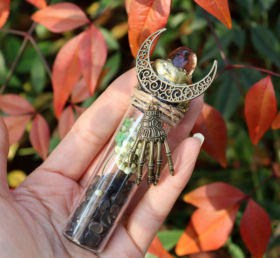 Bouteille de cristal énergétique de sorcière en gravier de cristal naturel Olivenorma
