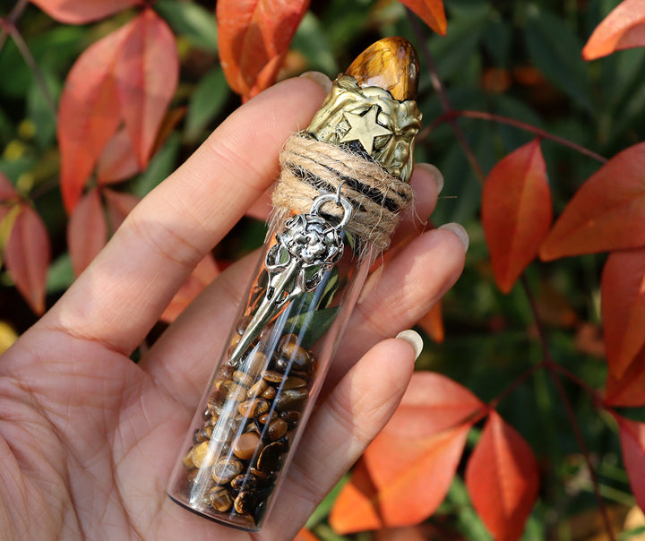 Bouteille de cristal énergétique de sorcière en gravier de cristal naturel Olivenorma