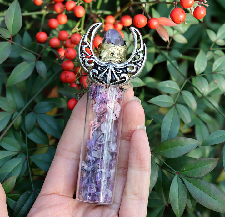 Bouteille de cristal énergétique de sorcière en gravier de cristal naturel Olivenorma