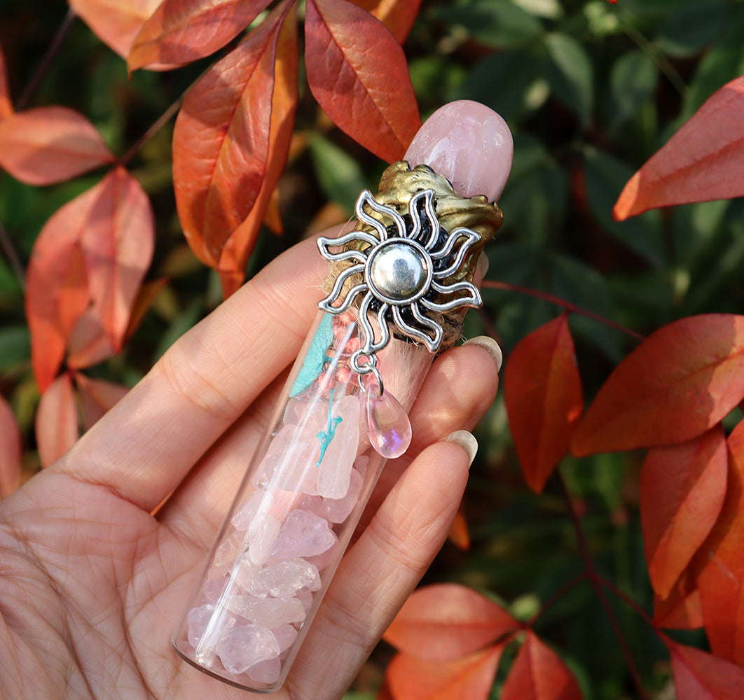 Bouteille de cristal énergétique de sorcière en gravier de cristal naturel Olivenorma
