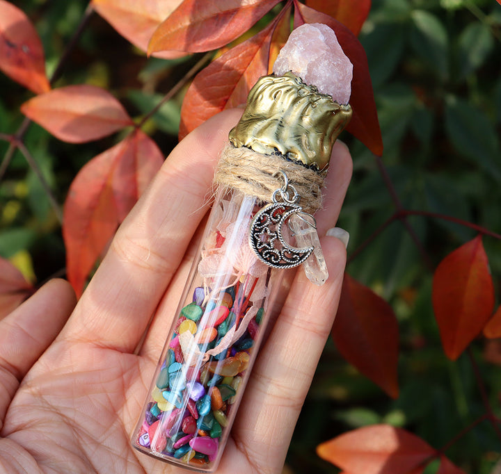 Bouteille de cristal énergétique de sorcière en gravier de cristal naturel Olivenorma