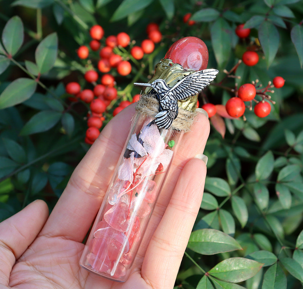 Bouteille de cristal énergétique de sorcière en gravier de cristal naturel Olivenorma