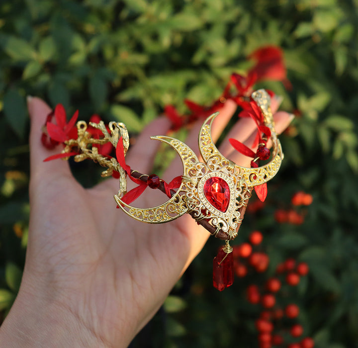Couronne de lune Wiccan en pierre de cristal naturel Olivenorma