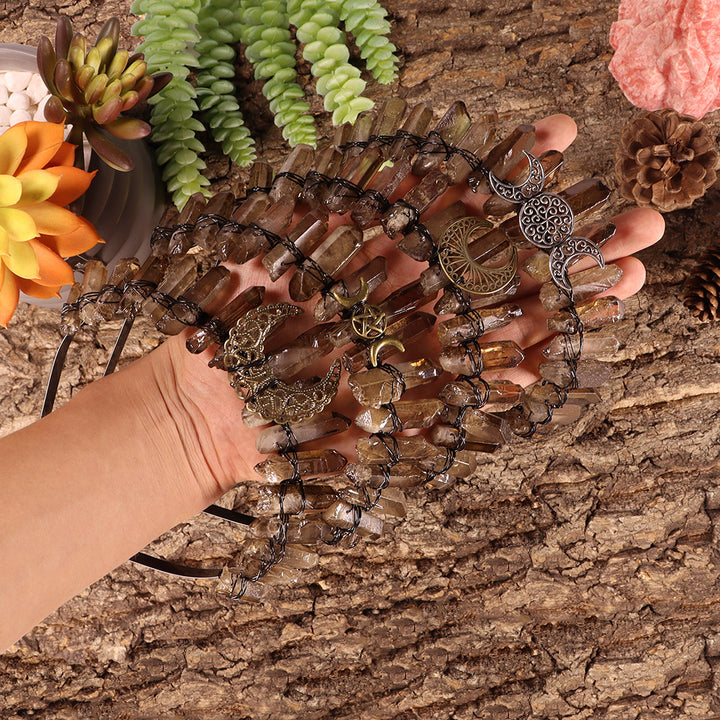 Couronne en cristal de quartz fumé naturel Olivenorma