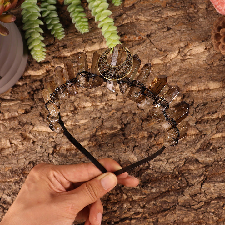 Couronne en cristal de quartz fumé naturel Olivenorma