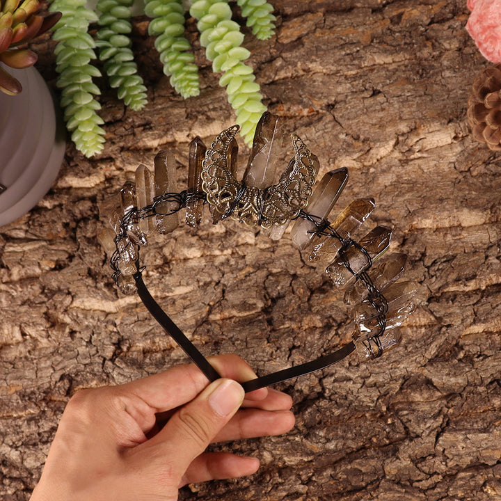 Couronne en cristal de quartz fumé naturel Olivenorma