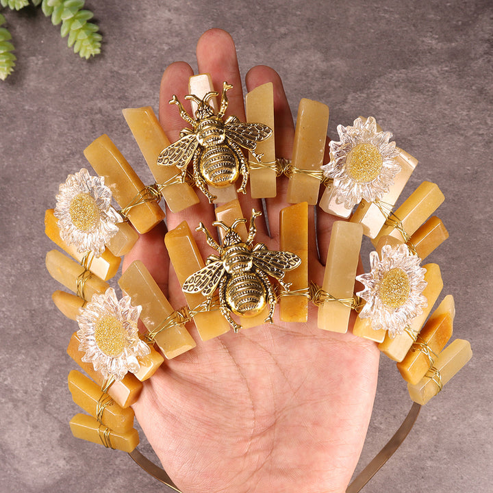 Couronne de cristal décorative en forme d'abeille marguerite Olivenorma