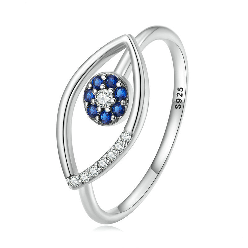 Bague ajustable Olivenorma en argent sterling S925 contre le mauvais œil