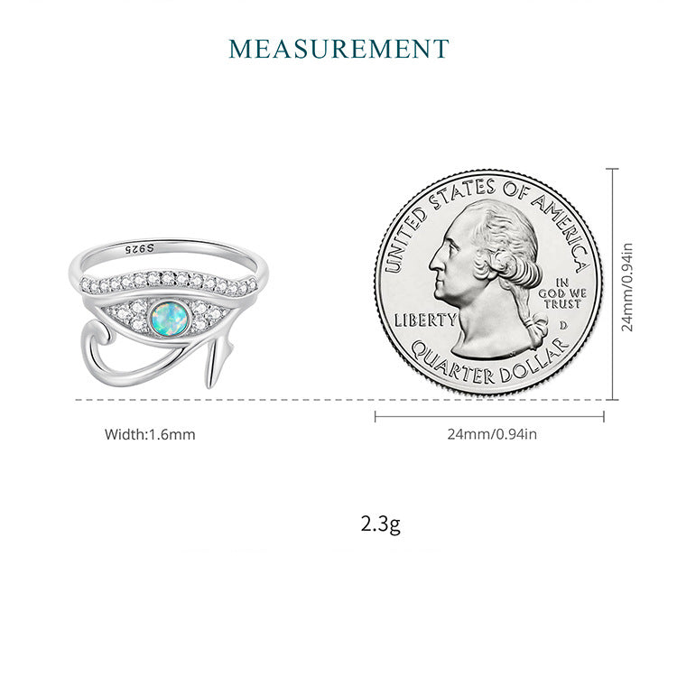 Bague Olivenorma en argent sterling S925 avec œil d'Horus