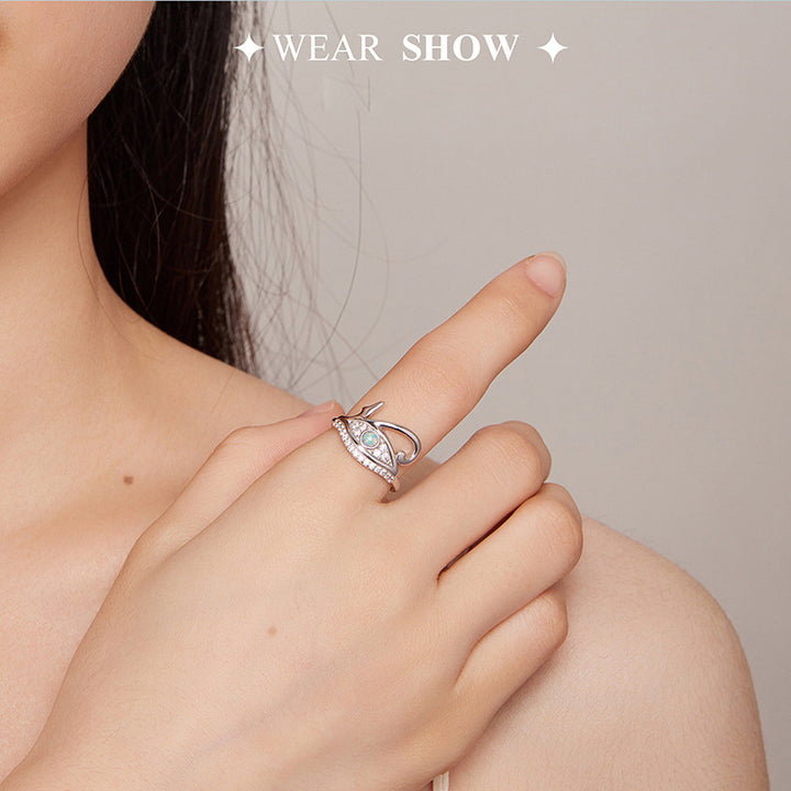 Bague Olivenorma en argent sterling S925 avec œil d'Horus