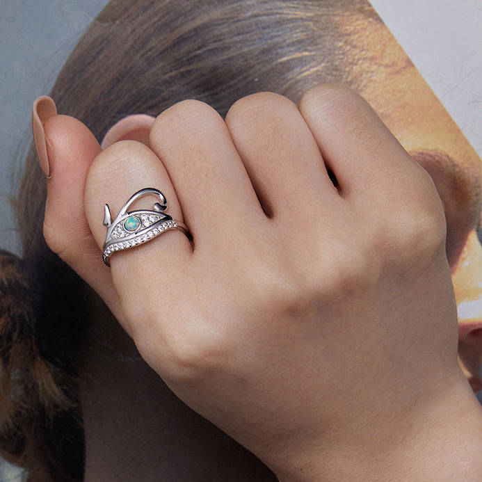Bague Olivenorma en argent sterling S925 avec œil d'Horus
