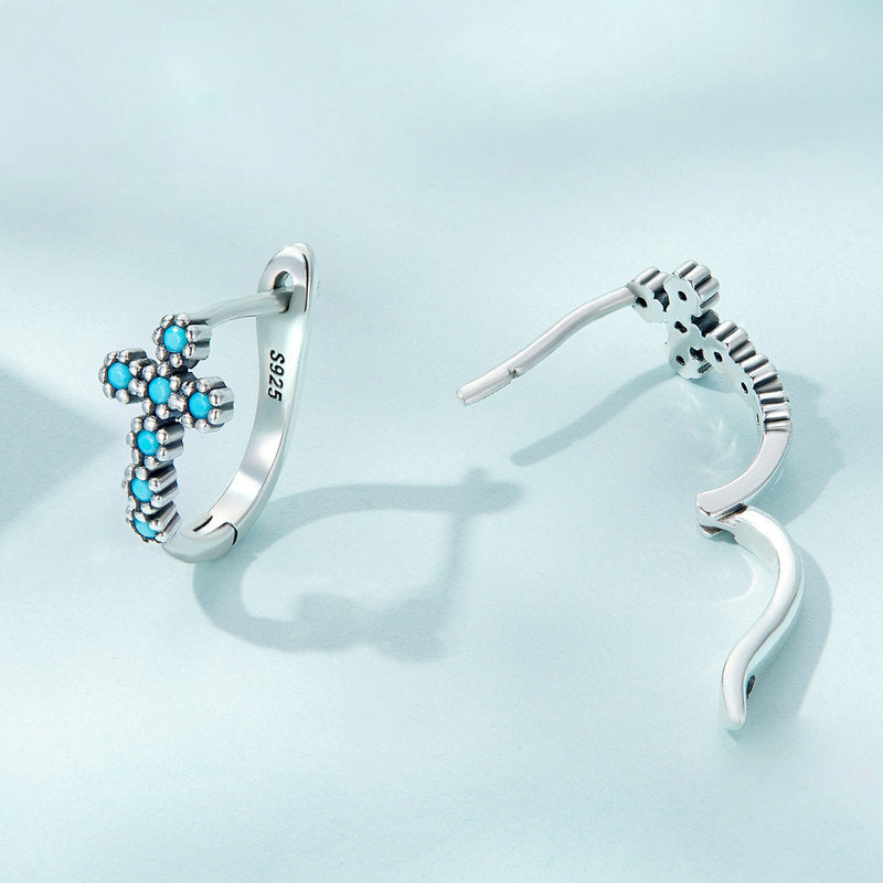 Boucles d'oreilles Olivenorma en argent sterling S925 avec turquoise