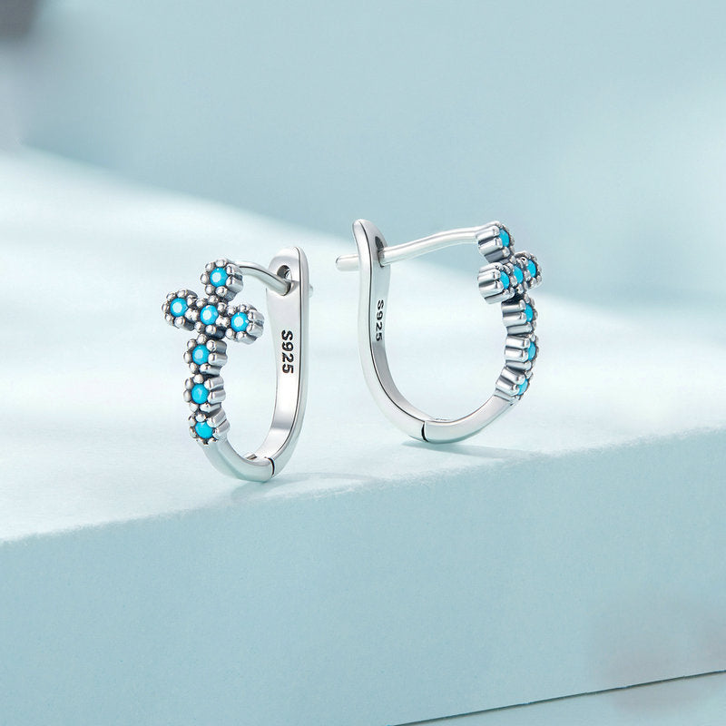 Boucles d'oreilles Olivenorma en argent sterling S925 avec turquoise