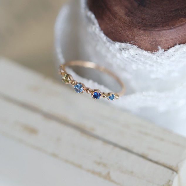 Bague ajustable Olivenorma « Summer Lake » avec topaze bleue