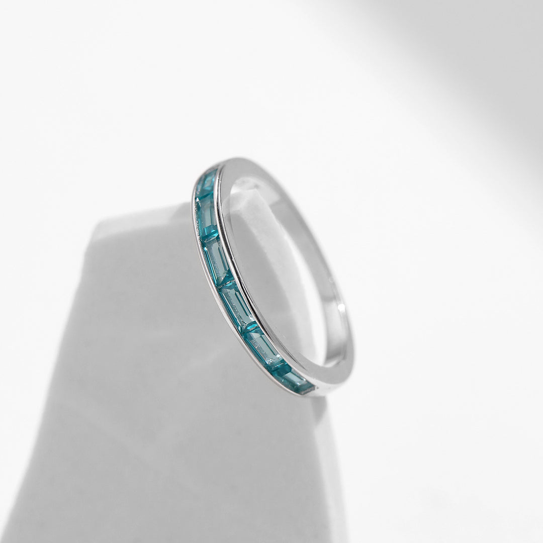 Bague en argent sterling S925 avec tourmaline Paraiba et tournesol Olivenorma