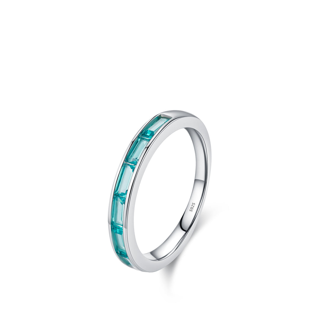 Bague en argent sterling S925 avec tourmaline Paraiba et tournesol Olivenorma