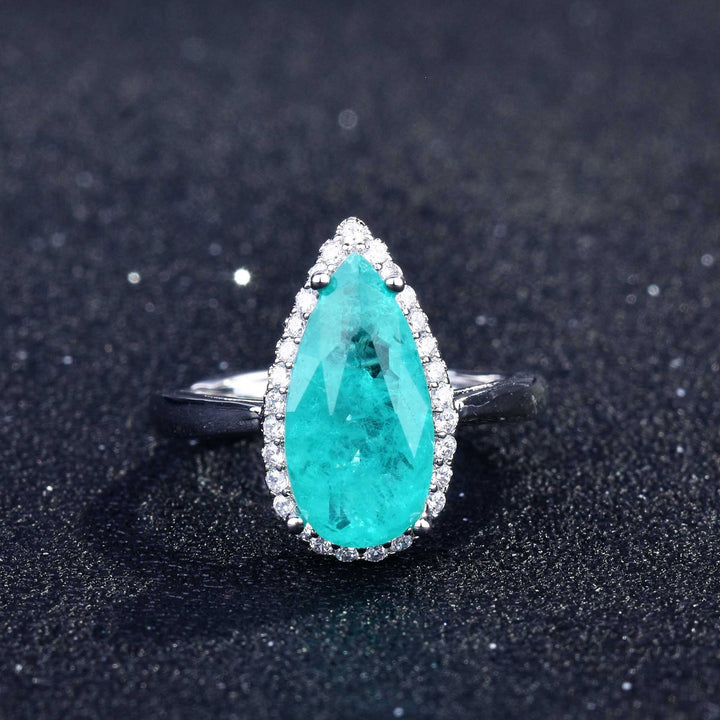Bague ajustable Olivenorma avec diamant simulé en tourmaline Paraiba