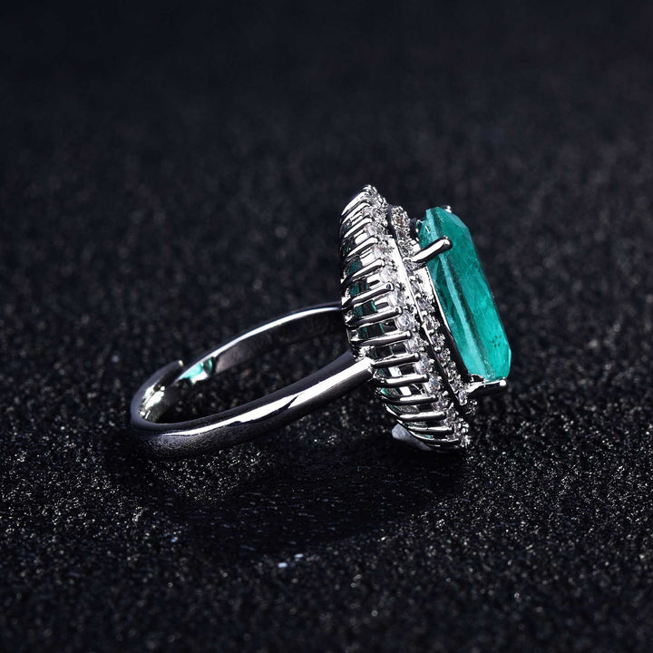 Bague ajustable Olivenorma avec diamant simulé en tourmaline Paraiba