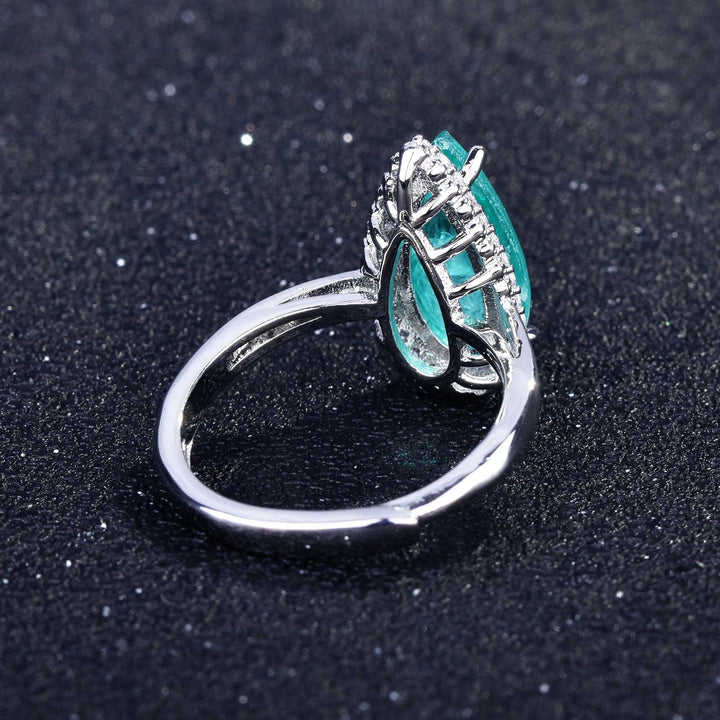 Bague ajustable Olivenorma avec diamant simulé en tourmaline Paraiba