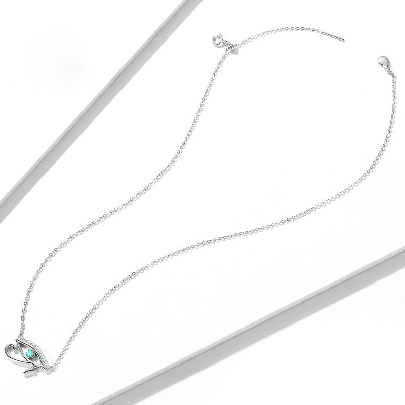 Collier Olivenorma en argent sterling S925 avec opale œil d'Horus
