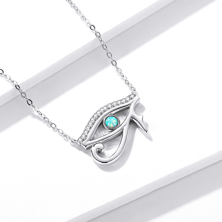 Collier Olivenorma en argent sterling S925 avec opale œil d'Horus