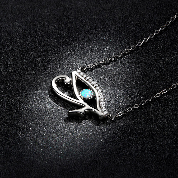 Collier Olivenorma en argent sterling S925 avec opale œil d'Horus