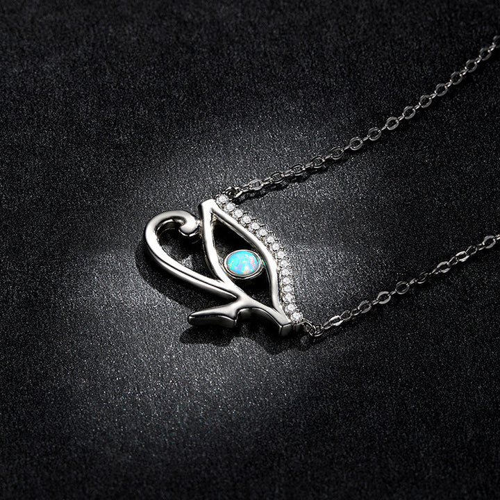 Collier Olivenorma en argent sterling S925 avec opale œil d'Horus