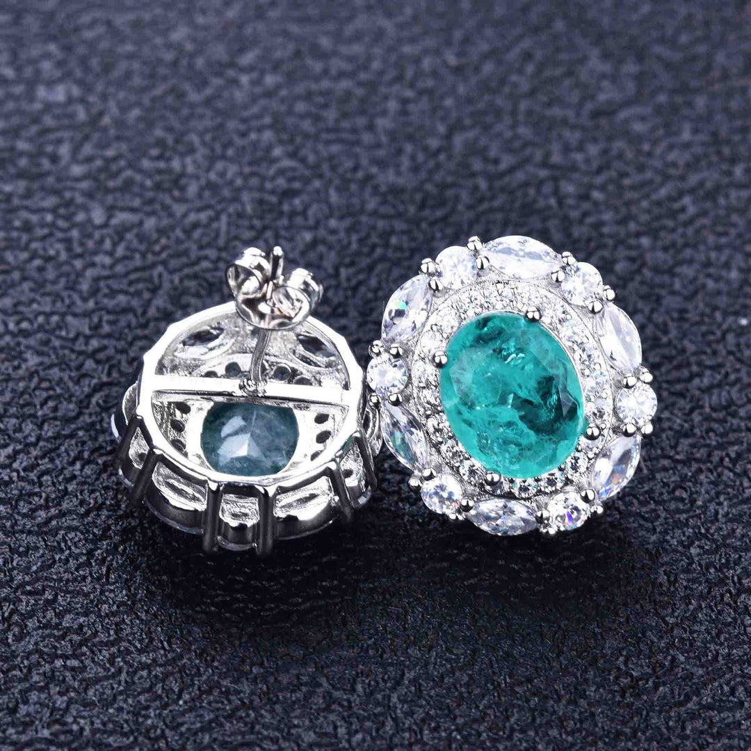 Parure de bijoux en tourmaline Paraiba avec fleurs Olivenorma
