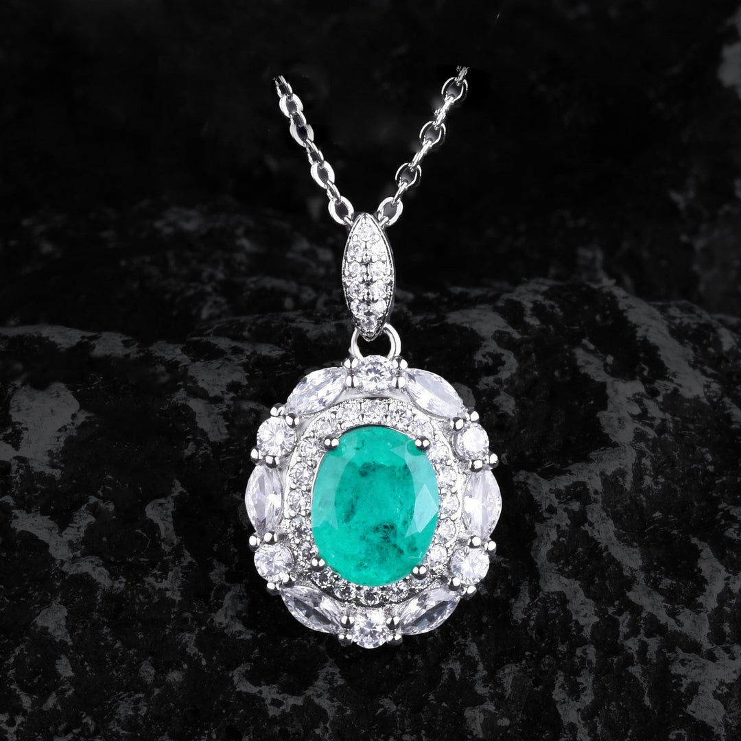 Parure de bijoux en tourmaline Paraiba avec fleurs Olivenorma