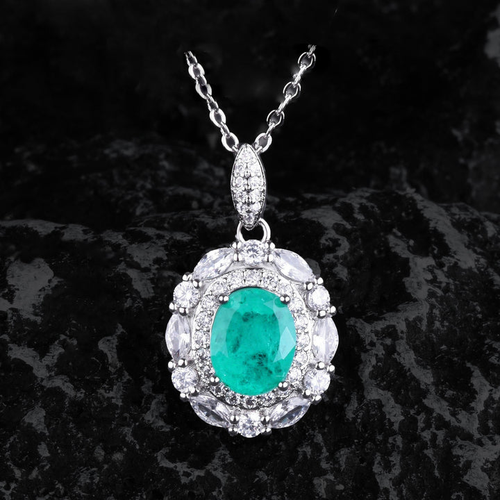 Parure de bijoux en tourmaline Paraiba avec fleurs Olivenorma
