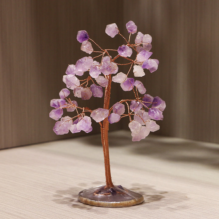 Arbre Feng Shui à base de puces d'agate et de bourgeons d'améthyste Olivenorma Gemstones