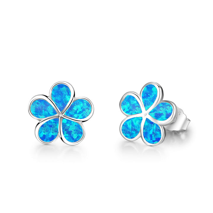 Boucles d'oreilles Plumeria Opale Olivenorma