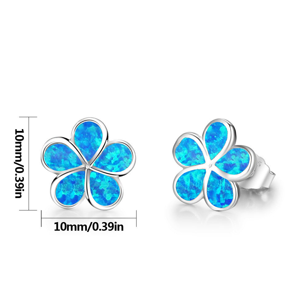 Boucles d'oreilles Plumeria Opale Olivenorma