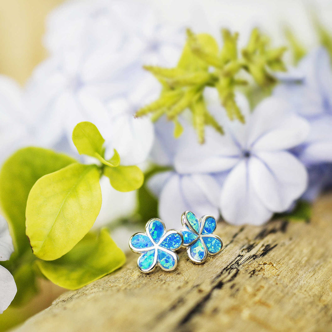 Boucles d'oreilles Plumeria Opale Olivenorma