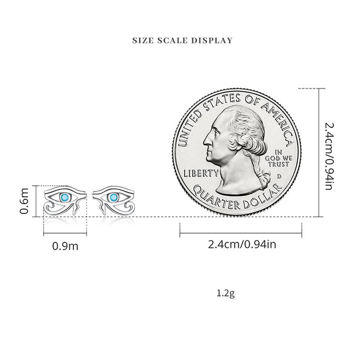Boucles d'oreilles Olivenorma en argent sterling S925 avec œil d'Horus turquoise