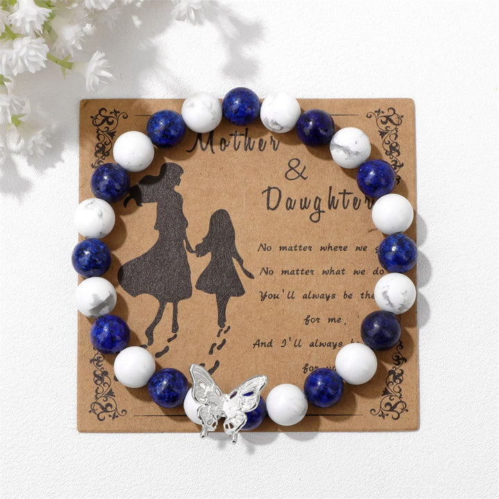 Bracelet décoratif en perles de pierre naturelle Olivenorma avec papillon