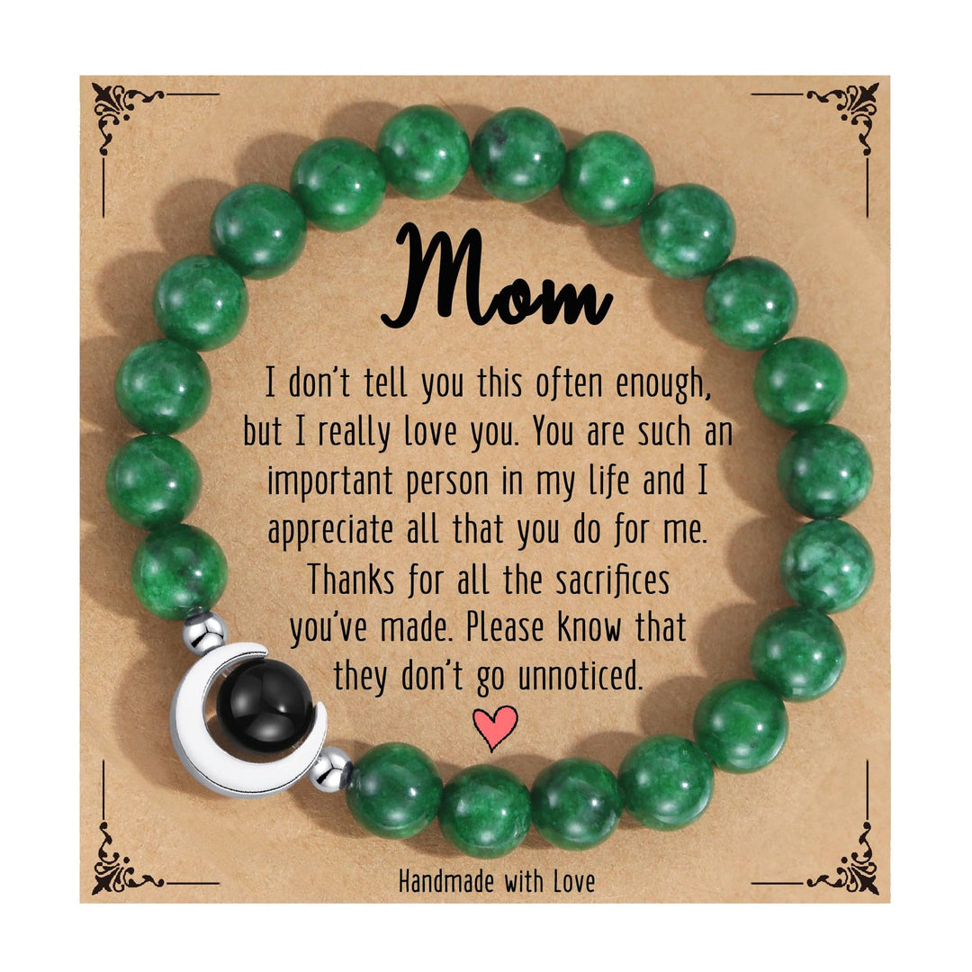 Bracelet en perles de croissant de lune en cristal naturel Olivenorma