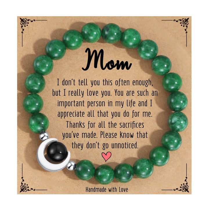 Bracelet en perles de croissant de lune en cristal naturel Olivenorma