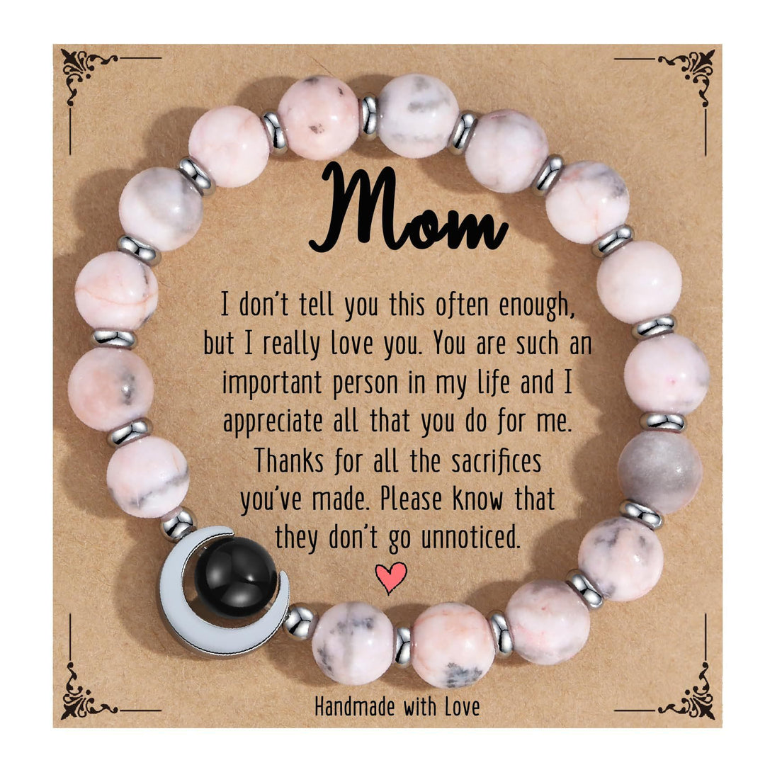 Bracelet en perles de croissant de lune en cristal naturel Olivenorma