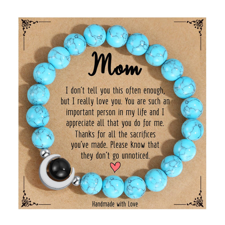 Bracelet en perles de croissant de lune en cristal naturel Olivenorma