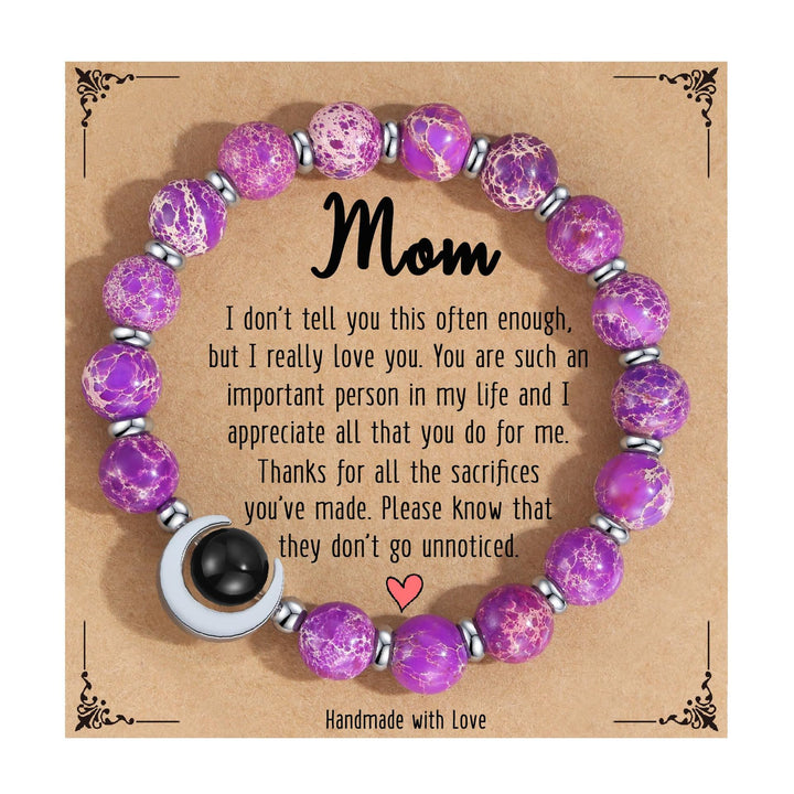 Bracelet en perles de croissant de lune en cristal naturel Olivenorma