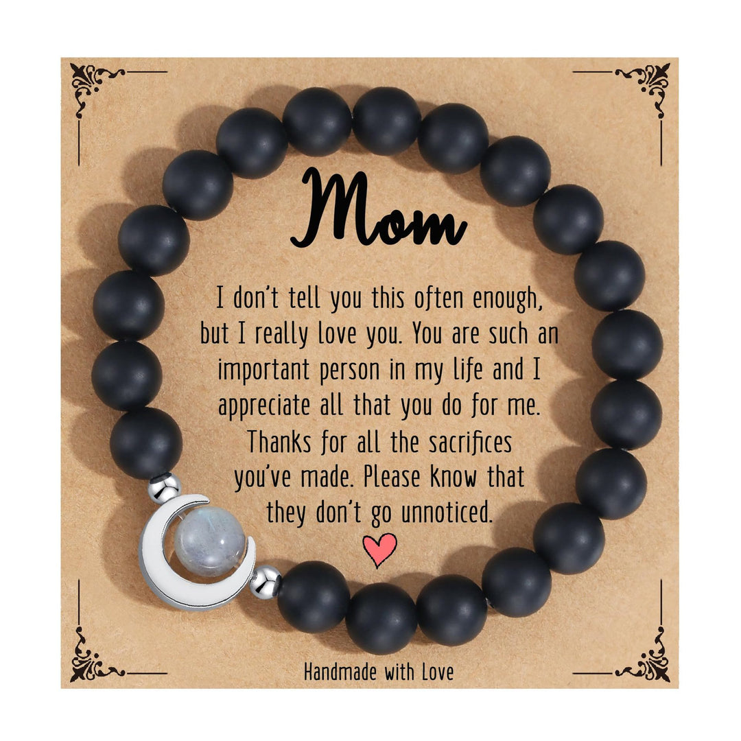 Bracelet en perles de croissant de lune en cristal naturel Olivenorma