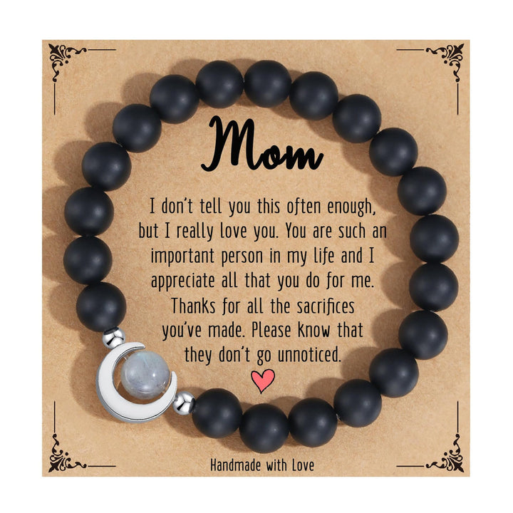 Bracelet en perles de croissant de lune en cristal naturel Olivenorma