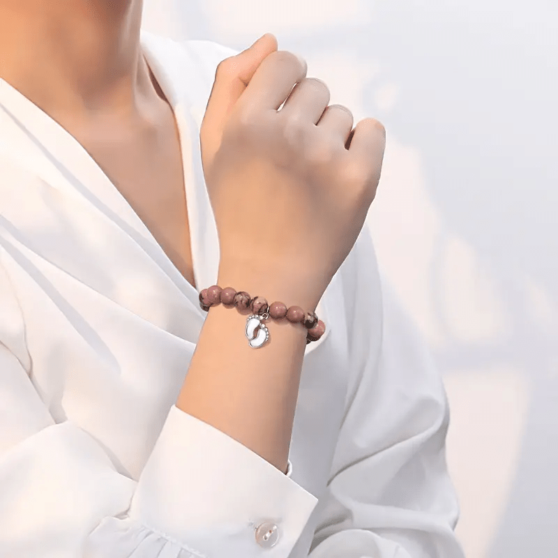 Bracelet en perles de pierre naturelle Olivenorma pour les nouvelles mamans