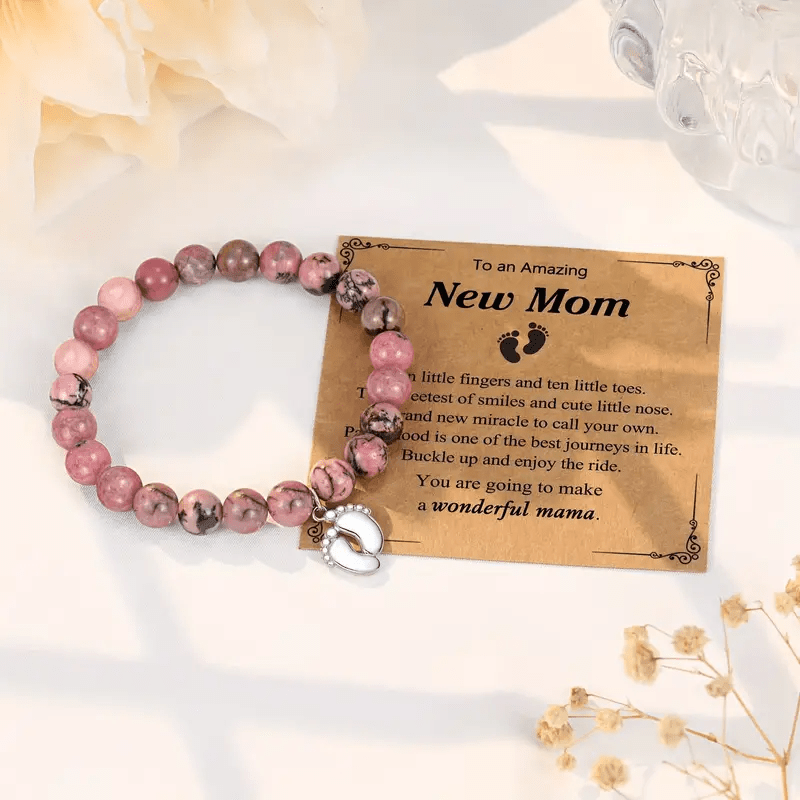 Bracelet en perles de pierre naturelle Olivenorma pour les nouvelles mamans