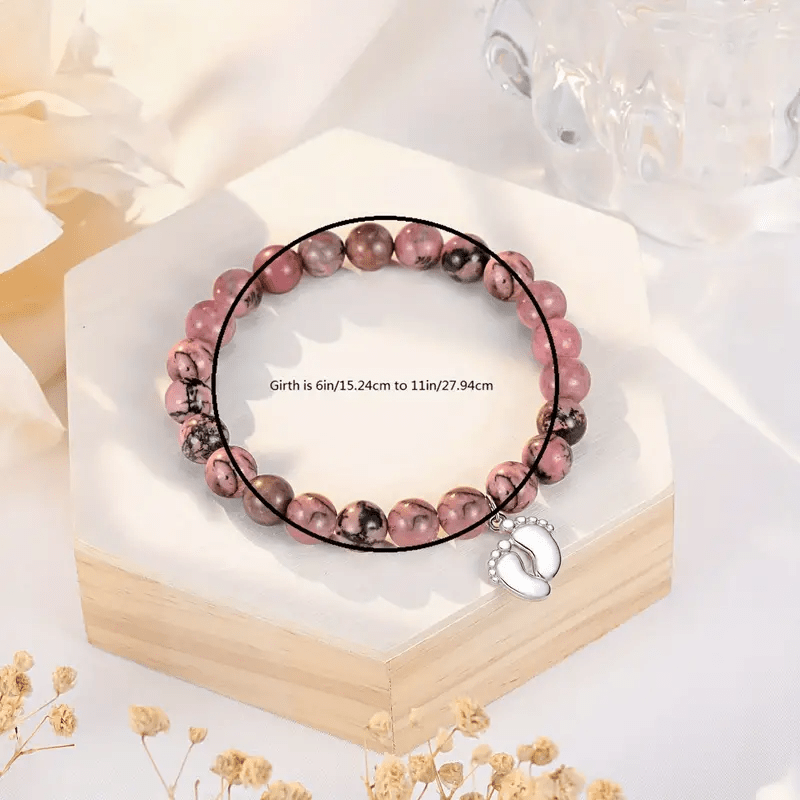 Bracelet en perles de pierre naturelle Olivenorma pour les nouvelles mamans