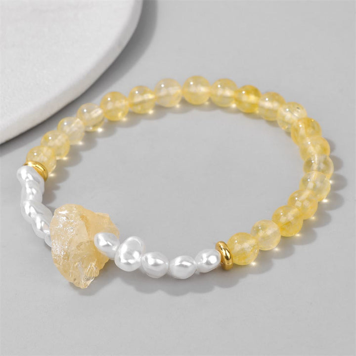 Bracelet Olivenorma en perles de cristal naturel irrégulières de 6 mm